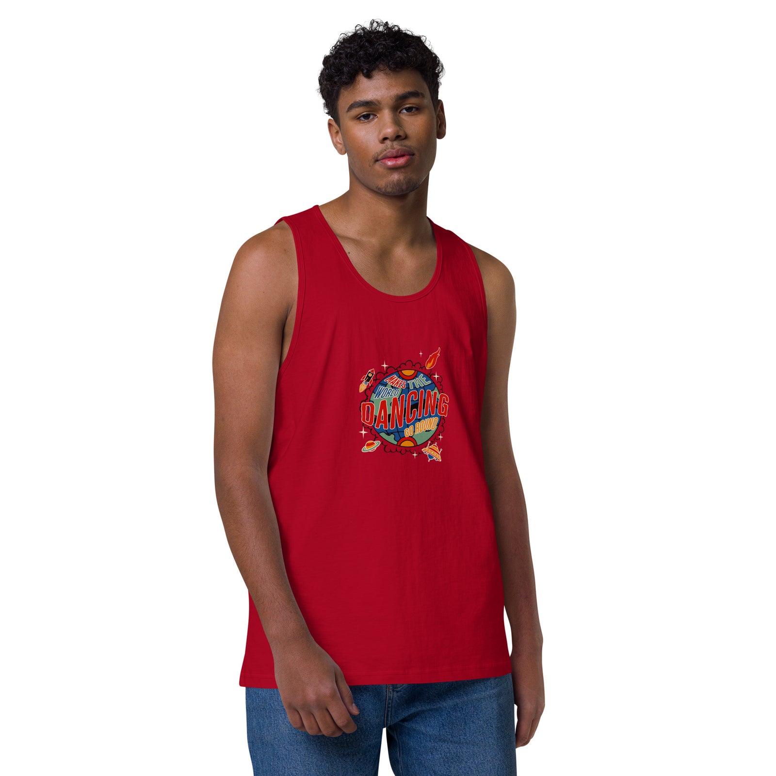 Men’s Premium Tank Top - Dancing Makes The World Go Round