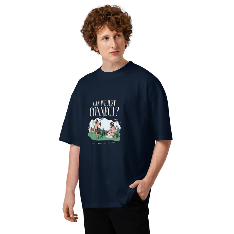 Unisex Organic Oversized T-Shirt - Can We Just Connect?